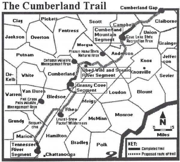 Cumberland Trail map