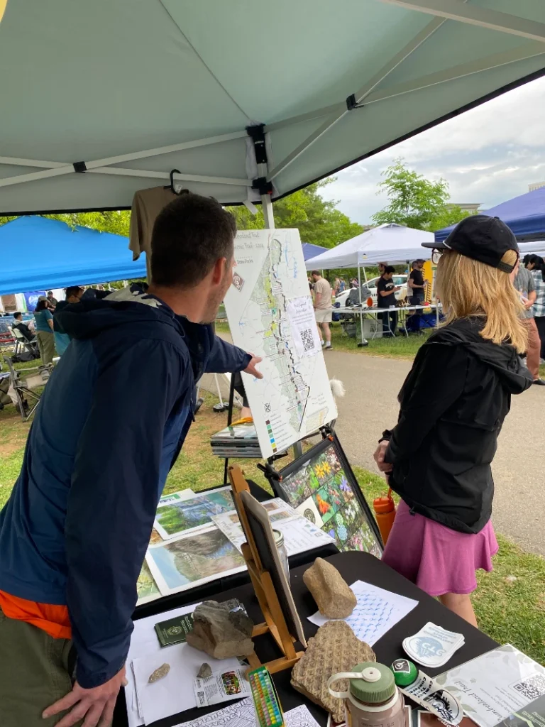 CTC staff looking at a map of the Cumberland Trail