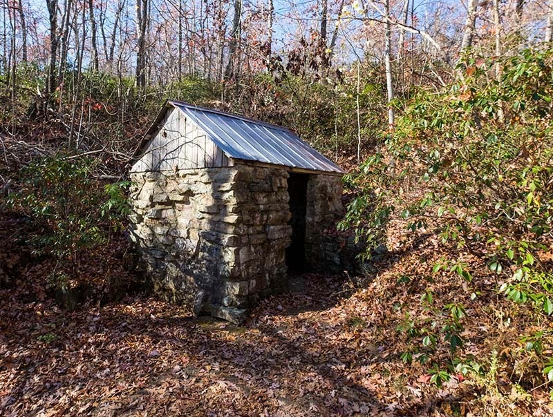Historic spring house served the two homes that once stood on Black Mountain. (Stephens)