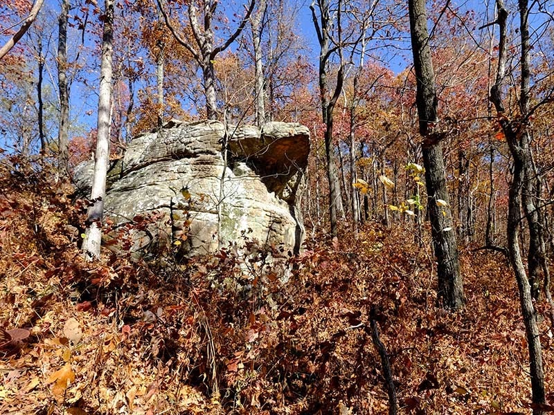 Large rock at 3.0 (0.6 ) miles (Stephens)
