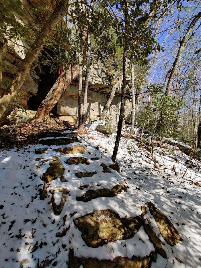 Steps Rising to Rock Bluff at Mile 2.9 (Stephens)