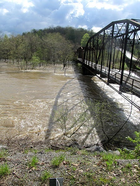 Historic Nemo Bridge with Obed at Flood Stage (Hiram Rogers)