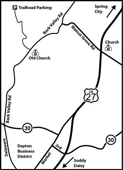 Map of trailhead access for the Laurel Snow trail section