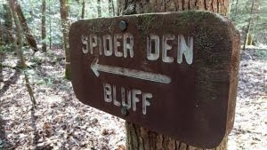 Spider Den Bluff Sign