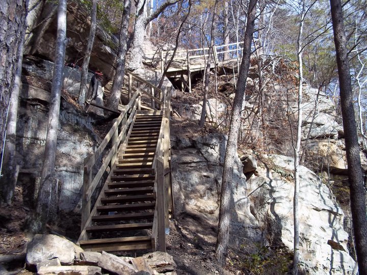 CTC Stairs from bottom. Stairs rebuilt after a fire in 2011 and again rebuilt after fire in 2017.