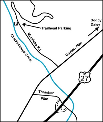 Map to North Chickamauga trailhead – Don Deakins