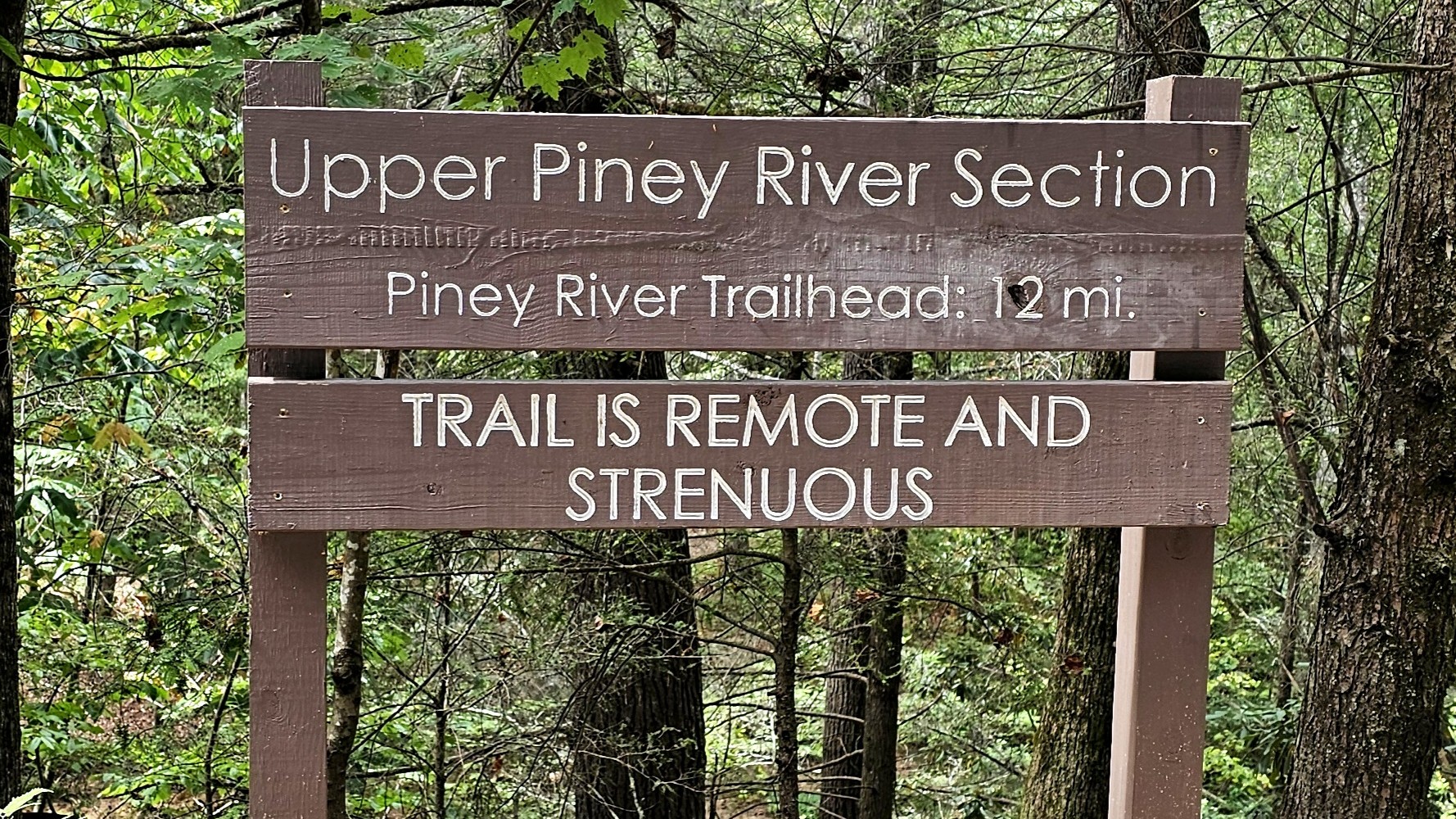 Upper Piney Trailhead Sign