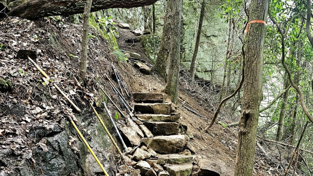 staircase next to bluffline