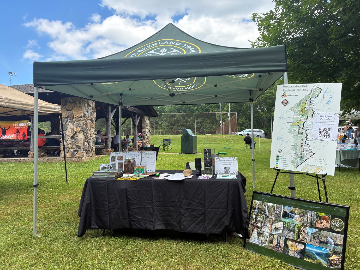 Booth setup at National Trails Day Picnic at Cumberland Mountain State Park