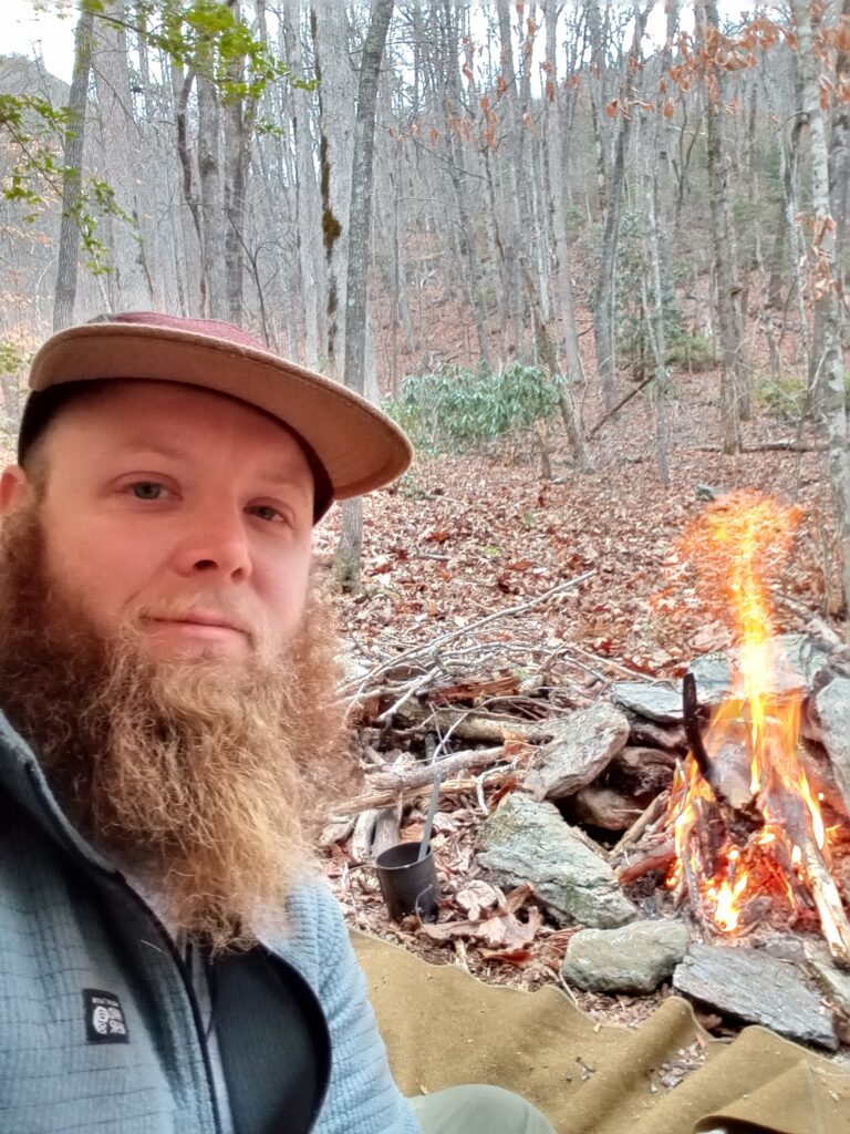 Taran Branscum by the fire